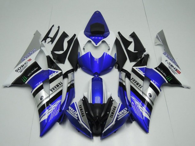 Carenados Moto Yamaha YZF R6 2008-2016 - Blanco Azul Plata Negro Monstruo ENEOS Yamalube Semakin Didepan Fábrica