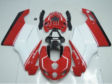Carenados Moto Ducati 999 2005-2006 - Blanco Rojo Negro Brillante Fábrica