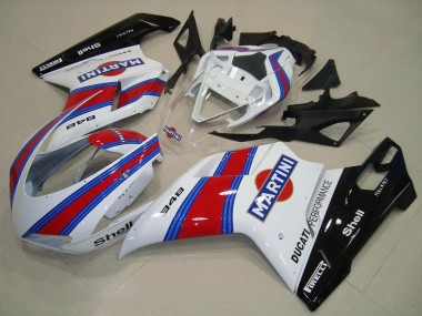 Carenados Moto Ducati 848 2007-2014 - Blanco Rojo Verde Negro Brillante Martini Fábrica