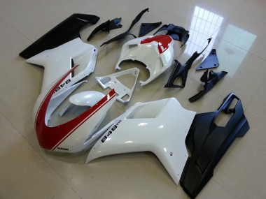 Carenados Moto Ducati 848 2007-2014 - Blanco Rojo Negro Mate Fábrica