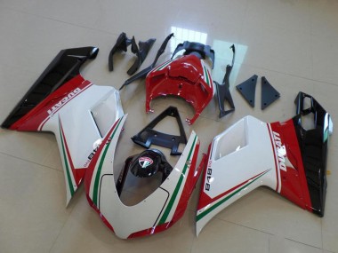 Carenado Moto Ducati 848 2007-2014 - Blanco Rojo Verde Negro Brillante Fábrica