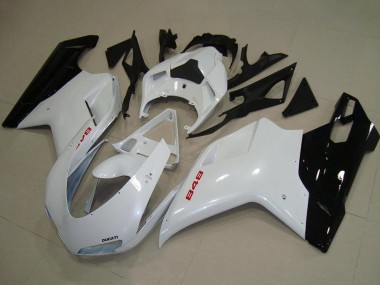 Carenados Moto Ducati 848 2007-2014 - Blanco Negro Brillante Fábrica