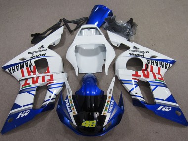 Carenados Moto Yamaha YZF R6 1998-2002 - Blanco Azul Rojo Fiat Michelin Motul 46 Fábrica
