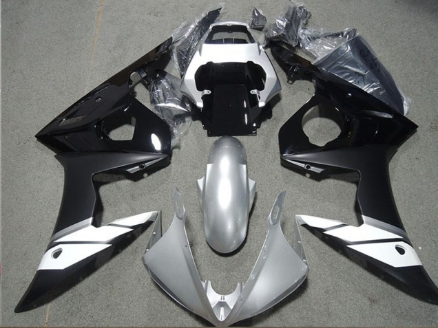 Carenados Moto Yamaha YZF R6 2003-2004 - Blanco Plata Negro Brillante Negro Mate Fábrica