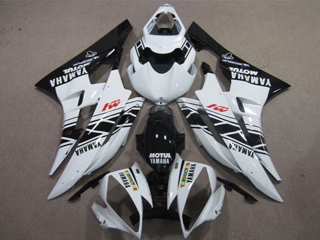 Carenados Moto Yamaha YZF R6 2006-2007 - Blanco Negro Brillante Motul Fábrica