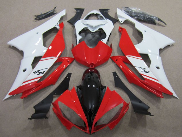 Kits Carenados Moto Yamaha YZF R6 2008-2016 - Blanco Rojo Negro Brillante Fábrica