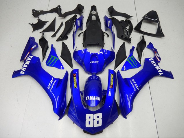 Carenados Moto Yamaha YZF R1 2015-2019 - Azul Verde Monstruo Akropovic Fábrica