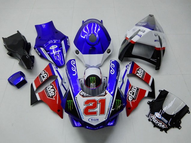 Carenados Moto Yamaha YZF R1 2015-2019 - Blanco Azul Rojo Negro Verde Monstruo 21 Fábrica