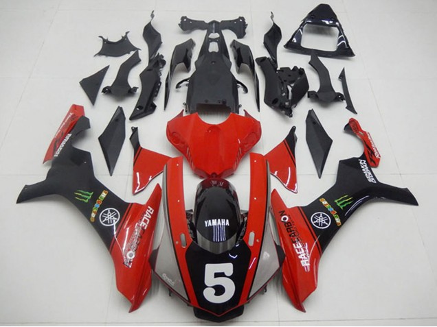 Carenados Moto Yamaha YZF R1 2015-2019 - Rojo Negro Verde Monstruo 5 Fábrica