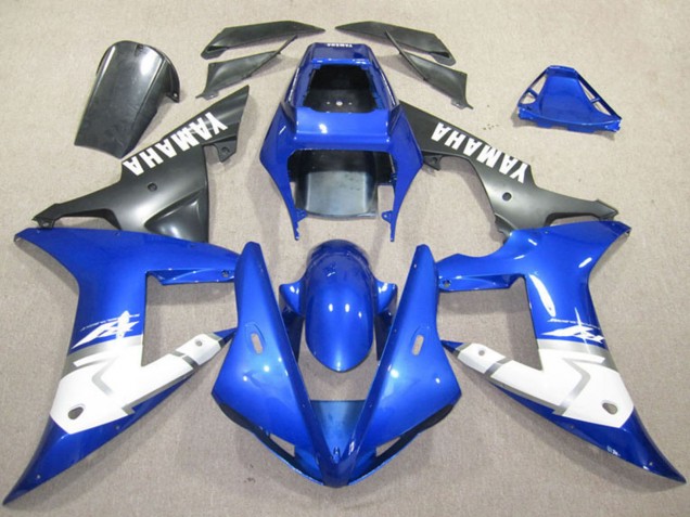 Carenados Moto Yamaha YZF R1 2002-2003 - Azul Blanco Negro Mate Fábrica