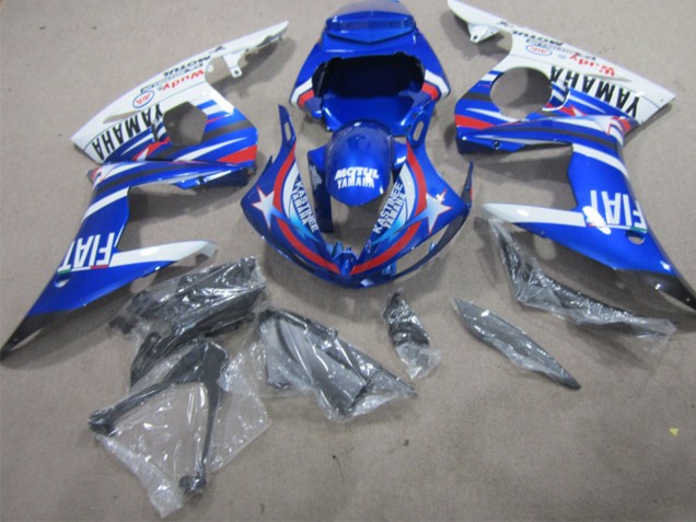 Carenados Moto Yamaha YZF R1 2002-2003 - Blanco Azul Rojo Motul Fiat Fábrica