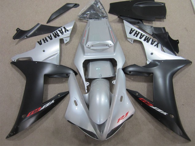 Carenado Moto Yamaha YZF R1 2002-2003 - Plata Negro Mate Fábrica