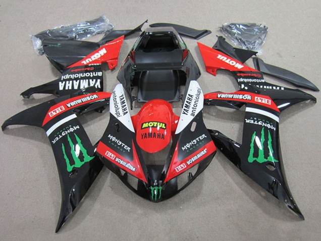 Carenados Moto Yamaha YZF R1 2004-2006 - Rojo Blanco Negro Brillante Verde Motul Monstruo Fábrica