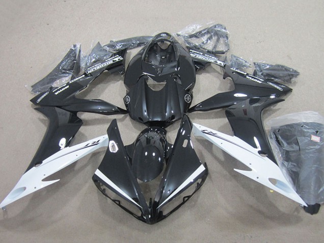 Carenados Moto Yamaha YZF R1 2004-2006 - Negro Brillante Blanco Fábrica