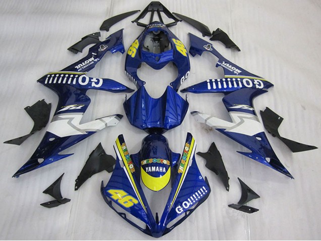 Carenados Moto Yamaha YZF R1 2004-2006 - Azul Amarillo Blanco Go 46 Fábrica