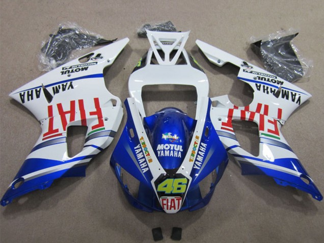 Carenados Moto Yamaha YZF R1 2009-2011 - Blanco Azul Rojo Fiat Motul Dunlop 46 Fábrica