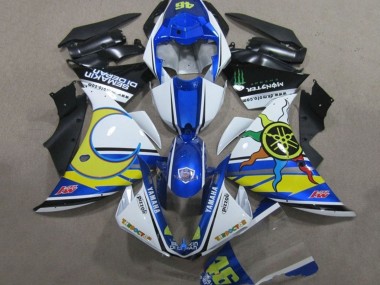 Carenados Moto Yamaha YZF R1 2009-2011 - Blanco Azul Amarillo Verde Monstruo Semakin Didepan Fábrica