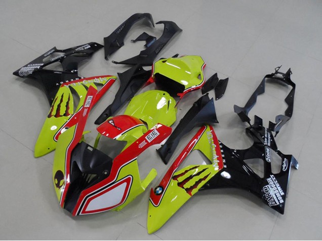 Carenados Moto BMW S1000RR 2009-2014 - Neon Amarillo Rojo Negro Brillante Monstruo Fábrica