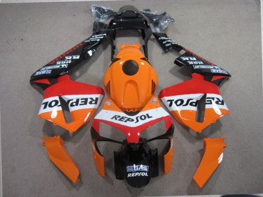 Carenado Moto Honda CBR600RR 2003-2004 - Naranja Blanco Rojo Negro Brillante Repsol Fábrica