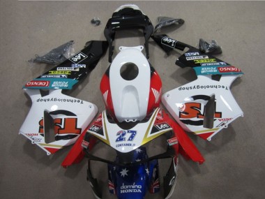 Carenados Moto Honda CBR600RR 2003-2004 - Blanco Rojo Azul Negro Brillante Denso 27 Fábrica