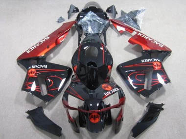 Carenados Moto Honda CBR600RR 2003-2004 - Negro Brillante Rojo RACARDI Fábrica