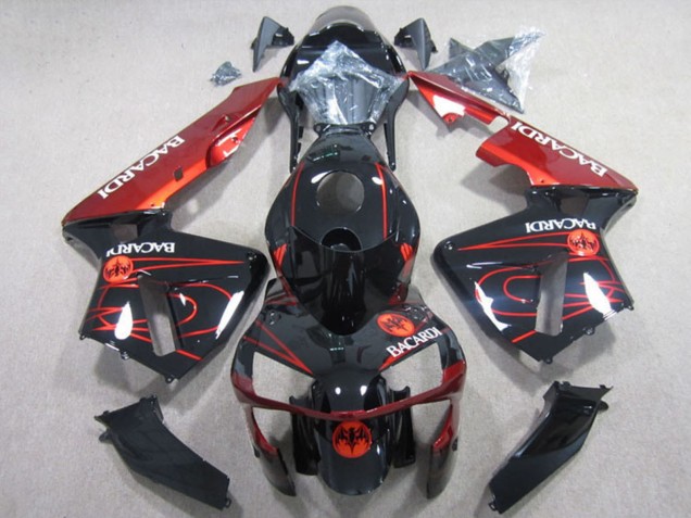 Carenados Moto Honda CBR600RR 2003-2004 - Negro Brillante Rojo RACARDI Fábrica