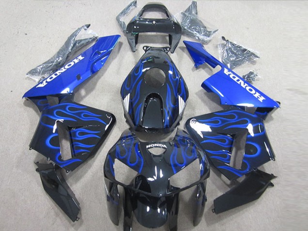 Kits Carenado Moto Honda CBR600RR 2005-2006 - Negro Brillante Azul Llama Fábrica
