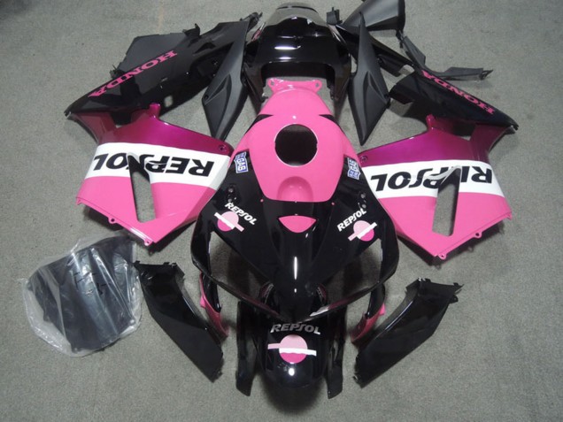 Carenados Moto Honda CBR600RR 2005-2006 - Negro Brillante Rosa Repsol Fábrica