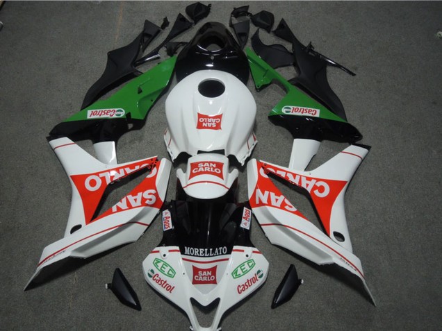 Carenados Moto Honda CBR600RR 2007-2008 - Blanco Rojo Verde San Carlo Fábrica