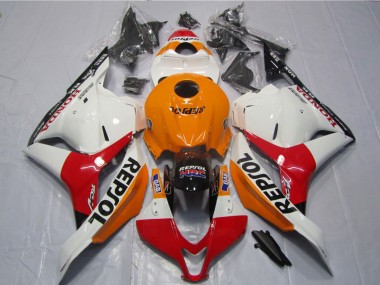 Kits Carenados Moto Honda CBR600RR 2009-2012 - Naranja Blanco Rojo Negro Brillante Repsol Fábrica