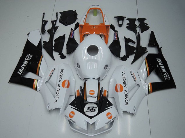 Carenados Moto Honda CBR1000RR 2012-2016 - Blanco Naranja Negro Brillante Konica Minolta 56 Fábrica