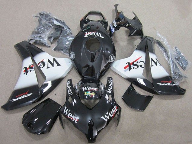 Carenados Moto Honda CBR1000RR 2008-2011 - Negro Brillante Blanco West Fábrica