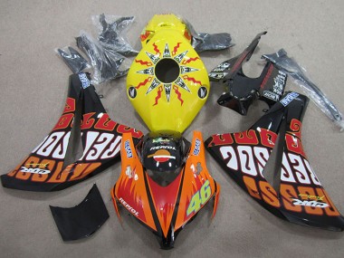 Carenados Moto Honda CBR1000RR 2008-2011 - Amarillo Naranja Negro Brillante Rossi Repsol 46 Fábrica