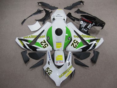 Carenados Moto Honda CBR1000RR 2008-2011 - Blanco Verde Amarillo Negro Brillante Hannspree 52 Fábrica