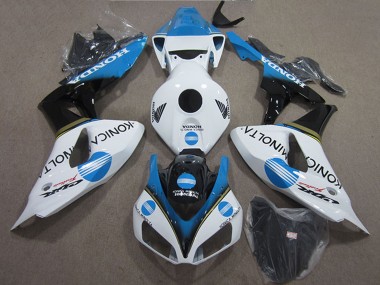 Carenados Moto Honda CBR1000RR 2006-2007 - Blanco Azul Claro Negro Brillante Konica Minolta Fábrica