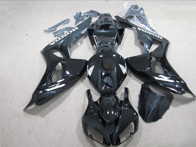 Carenados Moto Honda CBR1000RR 2006-2007 - Negro Brillante Blanco Calcomanías Fábrica