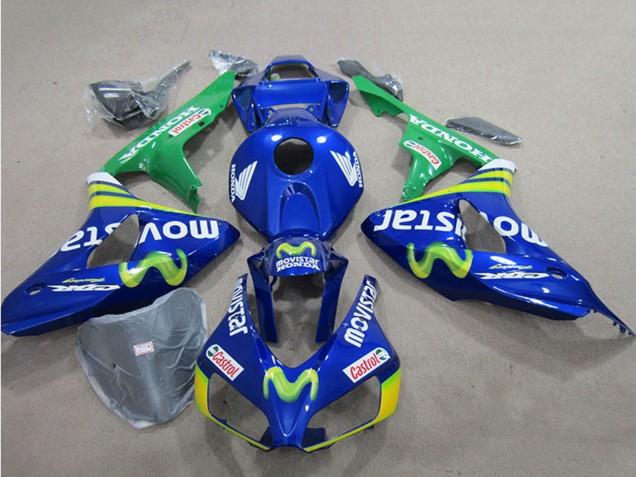 Carenados Moto Honda CBR1000RR 2006-2007 - Azul Verde Amarillo MoviStar Castrol Fábrica