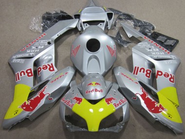 Carenados Moto Honda CBR1000RR 2004-2005 - Plata Amarillo Rojo Bull Fábrica