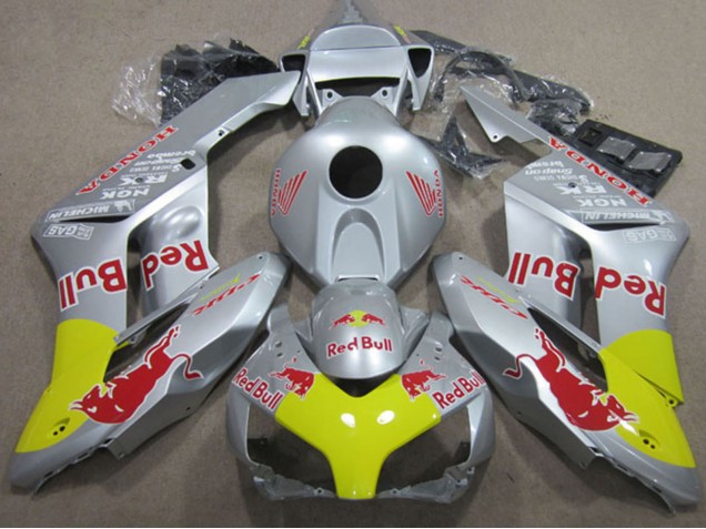 Carenados Moto Honda CBR1000RR 2004-2005 - Plata Amarillo Rojo Bull Fábrica