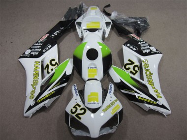 Carenados Moto Honda CBR1000RR 2004-2005 - Blanco Amarillo Verde Negro Brillante Hannspree 52 Fábrica