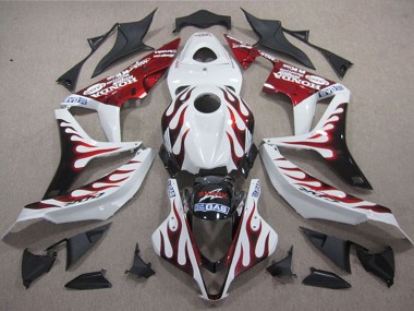 Carenados Moto Honda CBR1000RR 2004-2005 - Blanco Rojo Negro Brillante Llama Tiburón Fábrica