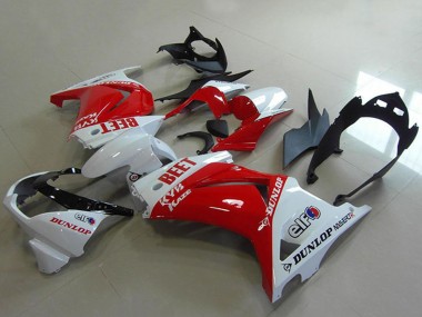 Carenados Moto Kawasaki ZX250R 2008-2012 - Blanco Rojo BEET Fábrica