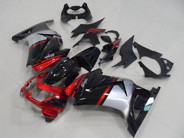 Carenados Moto Kawasaki ZX250R 2008-2012 - Rojo Plata Negro Brillante Fábrica