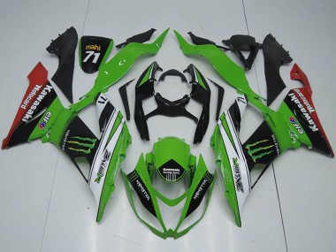 Carenados Moto Kawasaki ZX6R 2013-2018 - Verde Blanco Negro Rojo Monstruo Fábrica
