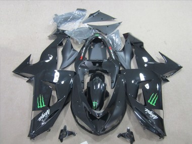 Carenados Moto Kawasaki ZX6R 2007-2008 - Negro Ninja Verde Monstruo Fábrica