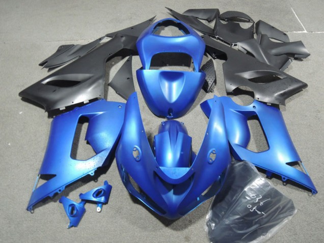 Kits Carenado Moto Kawasaki ZX6R 2005-2006 - Azul Negro Mate Fábrica