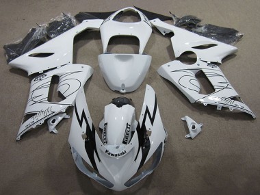 Kits Carenado Moto Kawasaki ZX6R 2005-2006 - Blanco Negro Fábrica