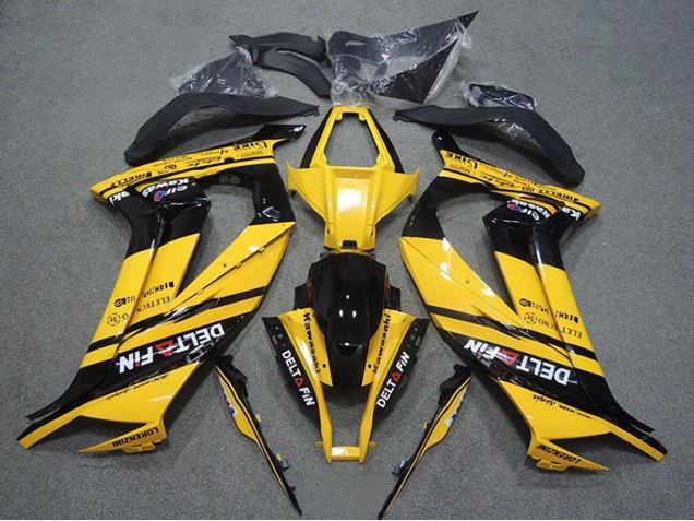 Carenados Moto Kawasaki ZX10R 2011-2015 - Amarillo Negro Brillante Delt Fin Fábrica