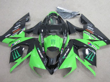 Carenados Moto Kawasaki ZX10R 2004-2005 - Negro Verde Monstruo Fábrica