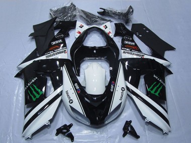 Carenados Moto Kawasaki ZX10R 2006-2007 - Blanco Negro Brillante Verde Elf Touch4 Monstruo Fábrica